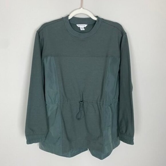 Athleta Triumph Hybrid Crewneck Sweatshirt Womens Small Green - Picture 2 of 6